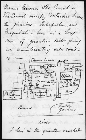 Page from letter which includes detail of plan for Consulate in Shanghai