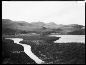 Waitamoumou Lake on Darrows Station, Te Akau, near Raglan, 1910 - Photograph taken by Gilmour Brothers