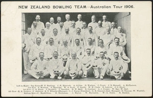 [Postcard]. New Zealand Bowling Team - Australian tour 1906. South Australia post card. [1906]
