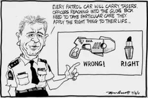 Scott, Thomas, 1947- : "Every patrol car will carry tasers. Officers reaching into the glove box..." 7 April 2011