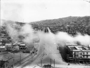 Part 1 of a 13 part panorama of Wellington, showing the suburb of Mt Victoria and the surrounding area
