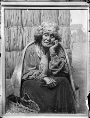 Photographic copy of a painting by an unidentified artist featuring Ina Te Papatahi