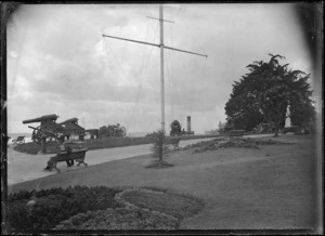 Albert Park, Auckland, showing several cannon.