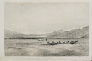 Angas, George French, 1822-1886 :Entrance to the valley of the Wairau from Cloudy Bay New Zealand. / George French Angas del. Pubd by Smith, Elder & Co., London. Day & Haghe, lithrs to the Queen. 1847.