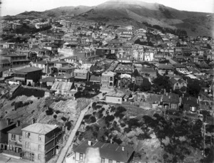 Part 9 of a 13 part panorama of Wellington, showing the suburb of Mt Victoria and the surrounding area