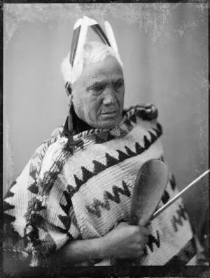 Unidentified Maori man - Photograph taken by William Henry Partington