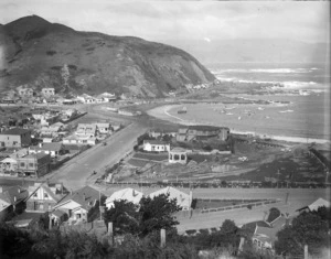 View of Island Bay, Wellington, looking towards Reef Street