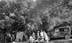 Group of women at a campsite