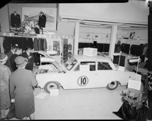 Ford Cortina at DIC [Drapery and General Importing Co of NZ?]