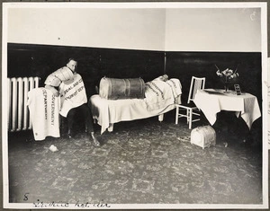 Men being treated with Greville hot air baths at the Government Sanatorium and Baths in Rotorua
