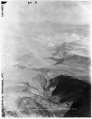 Looking down a rift in the side of Mount Tarawera after the 1886 eruption