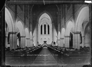 Interior of St Matthew's Church, Auckland at night