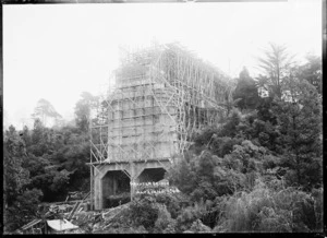 Grafton Bridge, Auckland, under construction