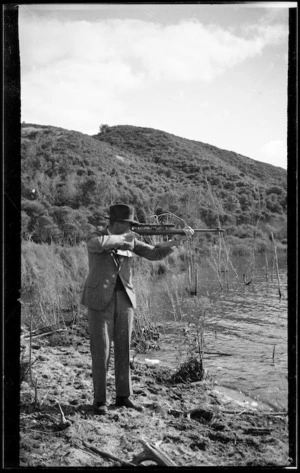 Robert Wells with rifle