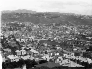 Part 2 of a 3 part panorama looking over Newtown, Wellington