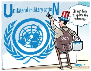 UN (Unilateral military actioN). USA. "It was time to update the meaning"