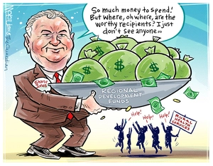 "So much money to spend! But where, oh where, are the worthy recipients? I just don't see anyone". Shane Jones. Regional Development Funds. Rural Health Services