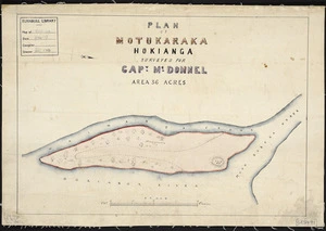 [Creator unknown] :Plan of Motukaraka Hokianga surveyed for Capt. McDonnel[l] [ms map]. [184-?]