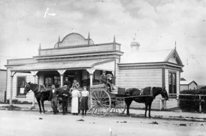 Group outside the business of D M Lister, baker, Martinborough