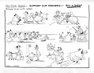 Heath, Eric Walmsley, 1923- :The wool crisis - support our farmers - buy a sheep. Things to do with sheep. [late 1980s?].