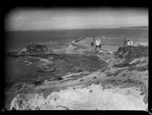View of port and breakwater, New Plymouth