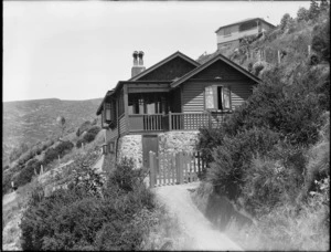 Exterior of a bungalow designed by Samuel Hurst Seager, The Spur, Sumner, Christchurch