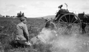 The Padre and Rowe boiling a billy, South African War