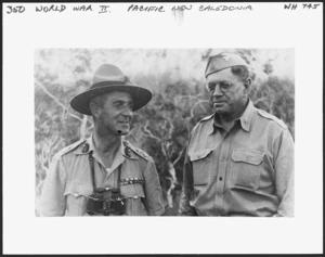 Major General H E Barrowclough and Colonel J H Nankivell in New Caledonia, during World War II
