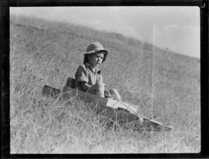 Robert Wells in a grass sled