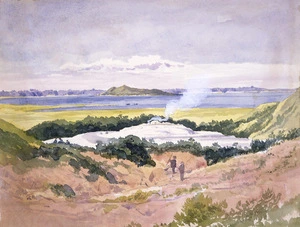 [Fox, William] 1812-1893 :Geyser, quiescent. Wakarewarewa, near Rotorua [1864?]