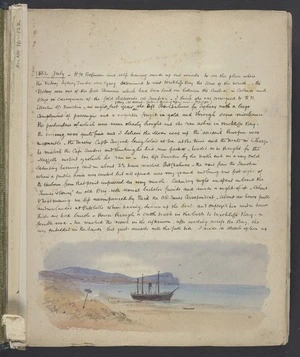 Hodgkins, William Mathew, 1833-1898 :The wreck of the Victory, Wickliffe Bay. July 1862