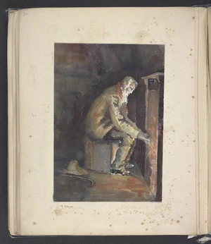 Kenyon, May :[Man warming his hands by the fire. ca 1885]