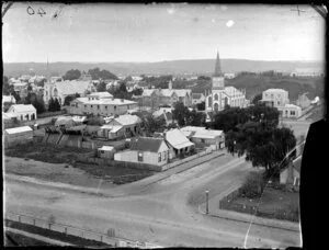 Wanganui township, including St Hill Street and churches