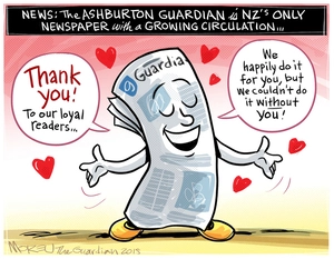 News: The Ashburton Guardian is NZ's only news paper with a growing circulation]