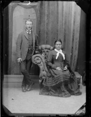 Unidentified couple, a pakeha man and Maori woman