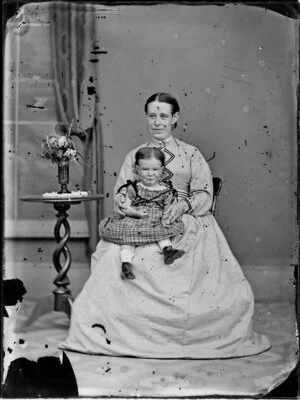 Unidentified woman and her baby