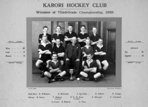 Karori Hockey Club third-grade team, 1933