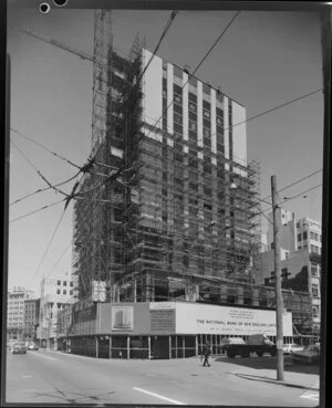Cubitt Wells, construction of N.B.N.Z. building, Wellington