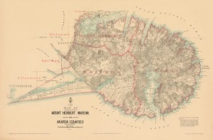 Map of Mount Herbert, Wairewa and Akaroa Counties.