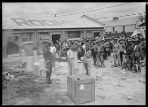 Collecting boiling water, after the 1931 Hawke's Bay earthquake