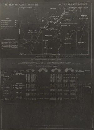 Trig plan of NZMS 1. Sheet S151, Southland Land District.