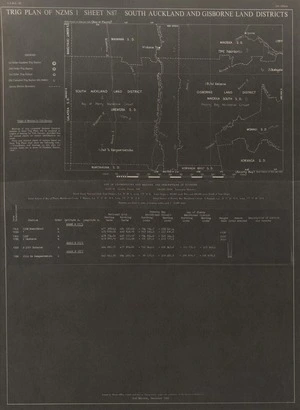 Trig plan of NZMS 1. Sheet N87, South Auckland and Gisborne Land Districts.