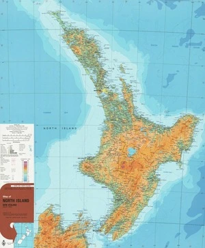 Map of North Island, New Zealand : international map of the world 1:1,000,000 : carte internationale du monde au 1:1,000,000.