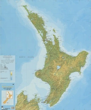 Aotearoa North Island, New Zealand 1:1,000,000.