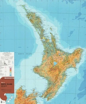 Map of North Island, New Zealand : international map of the world 1:1,000,000 : carte internationale du monde au 1:1,000,000.