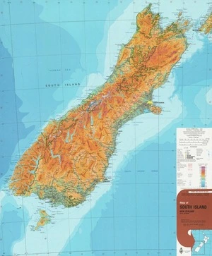 Map of South Island, New Zealand : international map of the world 1:1,000,000 : carte internationale du monde au 1:1,000,000.