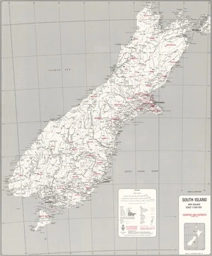 North Island, New Zealand : counties and districts ; South Island, New Zealand : counties and districts.