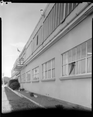 Kenyon Brand and Riggs Dunlop building with flag flying