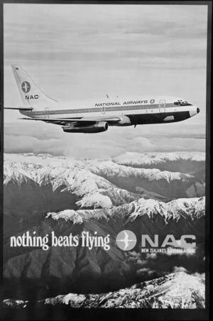 New Zealand National Airways Corporation nothing beats flying poster