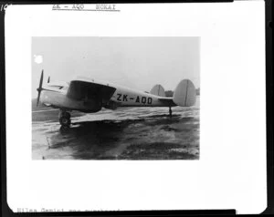 `ZK - AQO Mokai' plane on tarmac